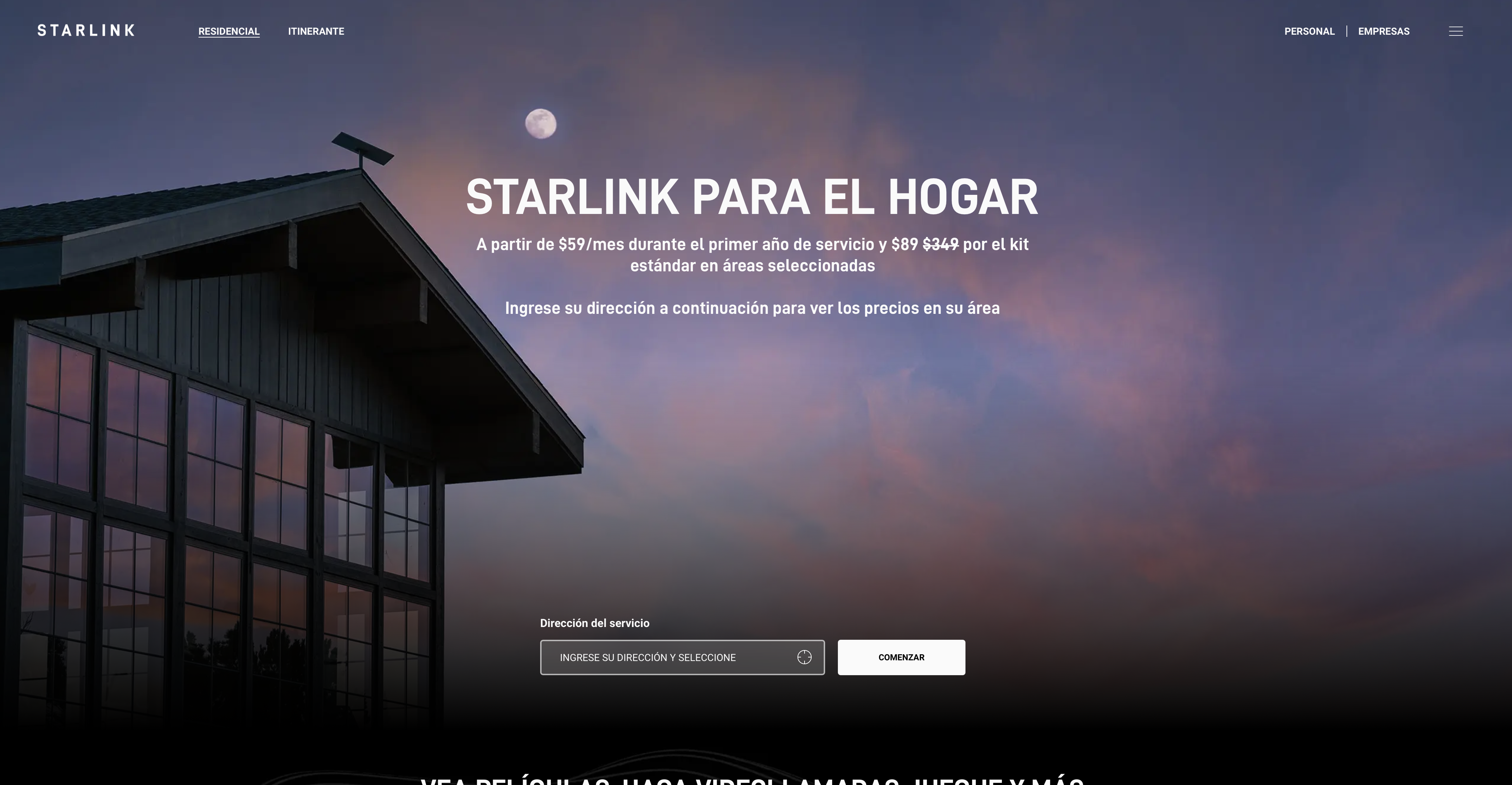 Starlink para el hogar: desde 59 USD/mes (1.er año) y kit estándar por 89 USD en áreas seleccionadas